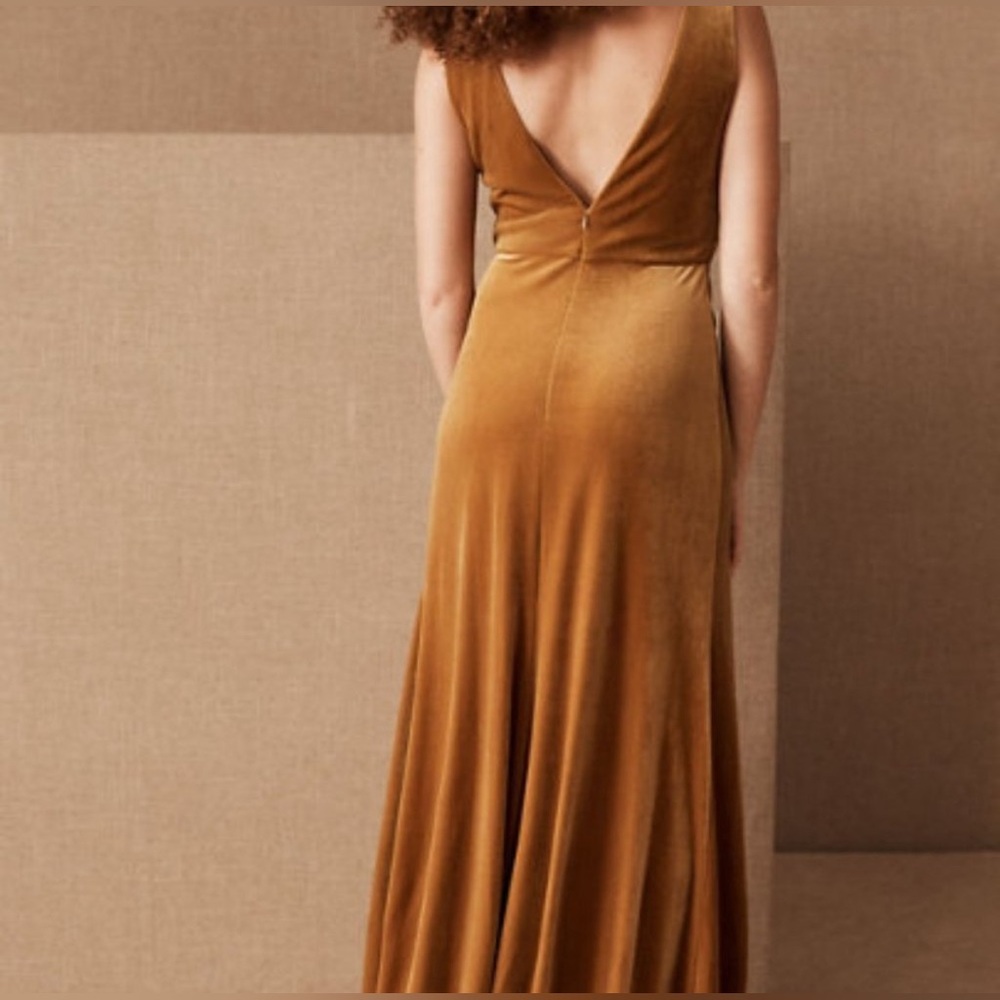 Jenny Yoo Velvet Logan Dress Size 20 Marigold - Picture 4 of 9